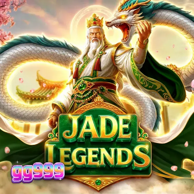 Tampilan visual grid 7x7 pada slot Jade Legends dengan tema naga emas